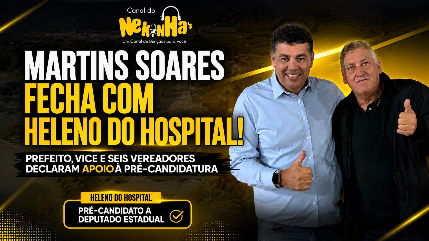Martins Soares fecha com Heleno do Hospital: Prefeito, vice e seis vereadores declaram apoio à pré-candidatura