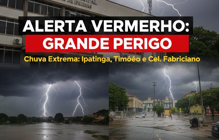 ALERTA VERMELHO: INMET Emite Aviso de Grande Perigo de Chuva Intensa para o Vale do Aço!