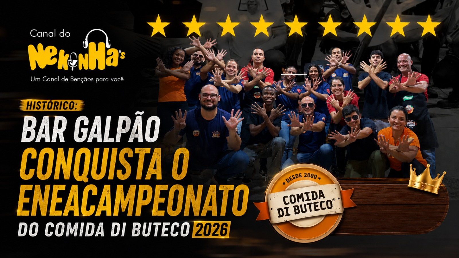Histórico: Bar Galpão Conquista o Eneacampeonato do Comida di Buteco 2026