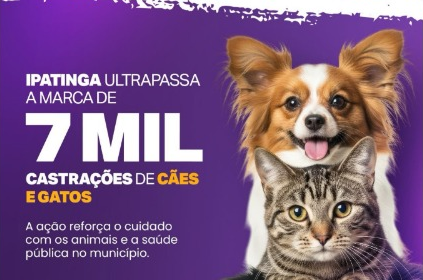 CAUSA ANIMAL: Ipatinga atinge 7 mil castrações e intensifica controle populacional de pets