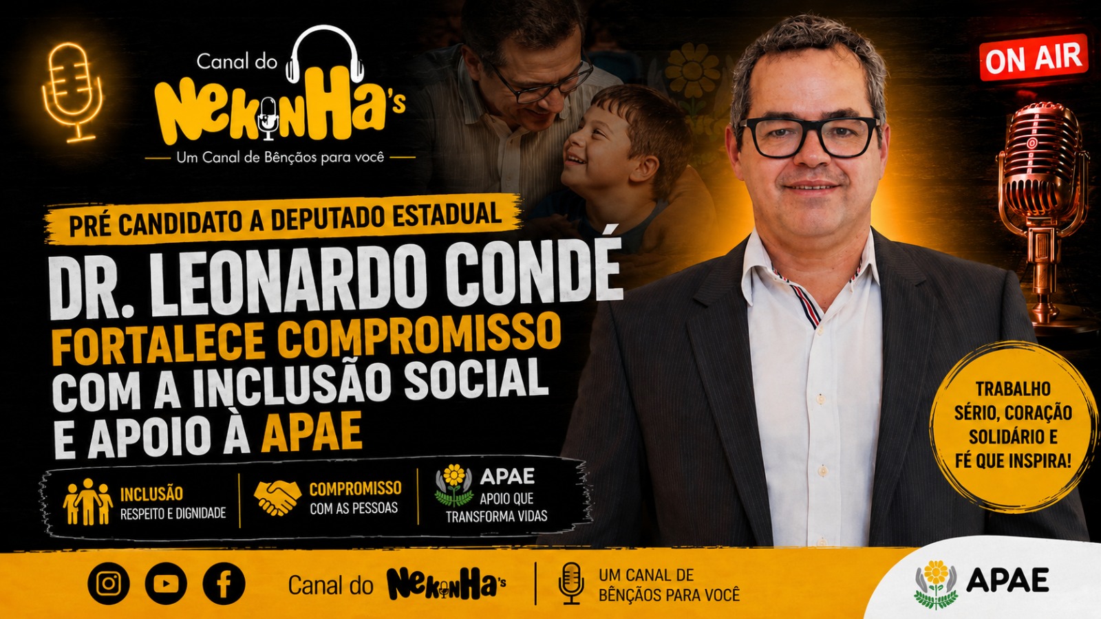 Pré candidato a deputado estadual Dr. Leonardo Condé Fortalece Compromisso com a Inclusão Social e Apoio à APAE