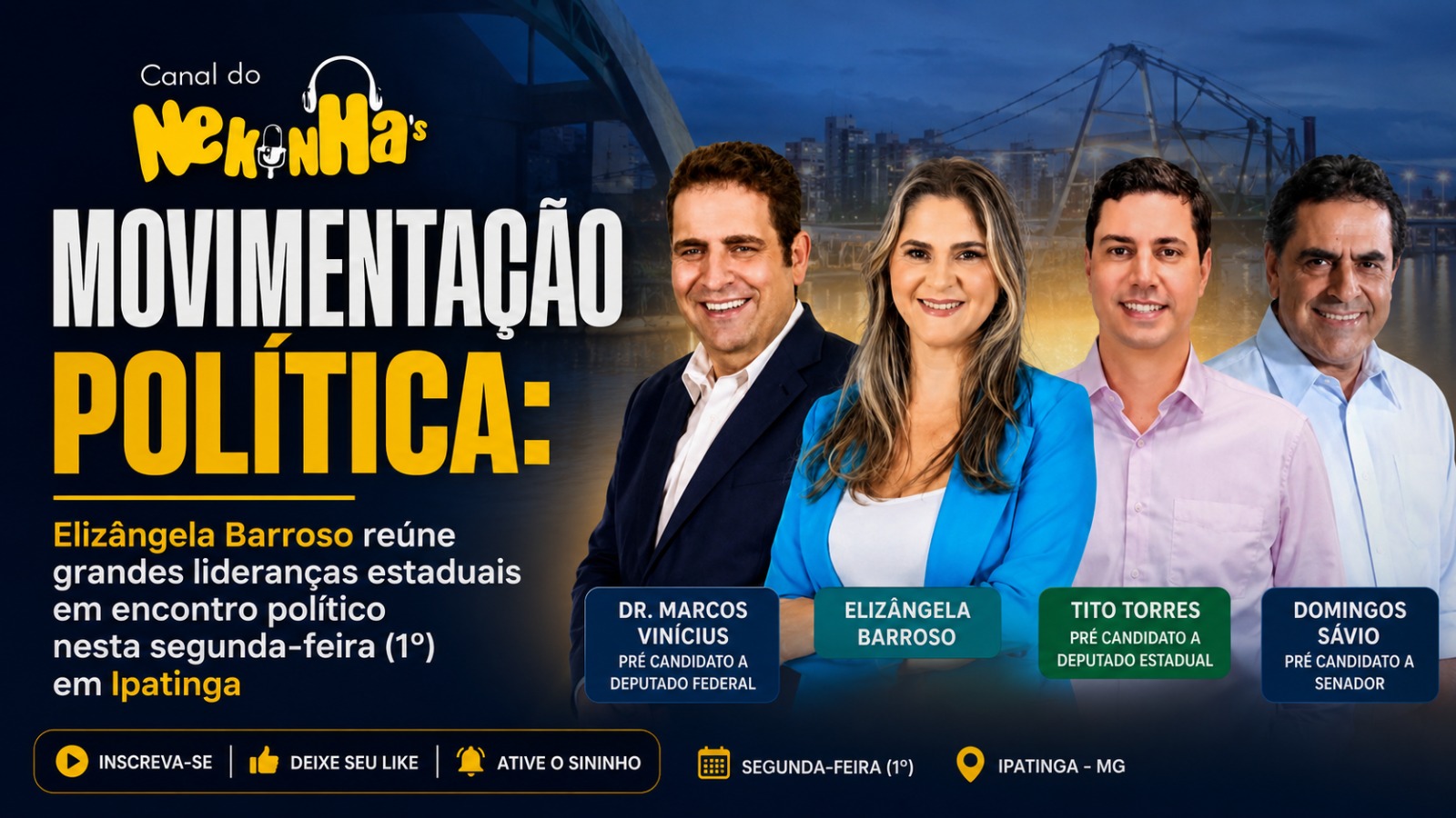 MOVIMENTAÇÃO POLÍTICA: Elizângela Barroso reúne grandes lideranças estaduais em encontro político nesta segunda-feira (1º) em Ipatinga