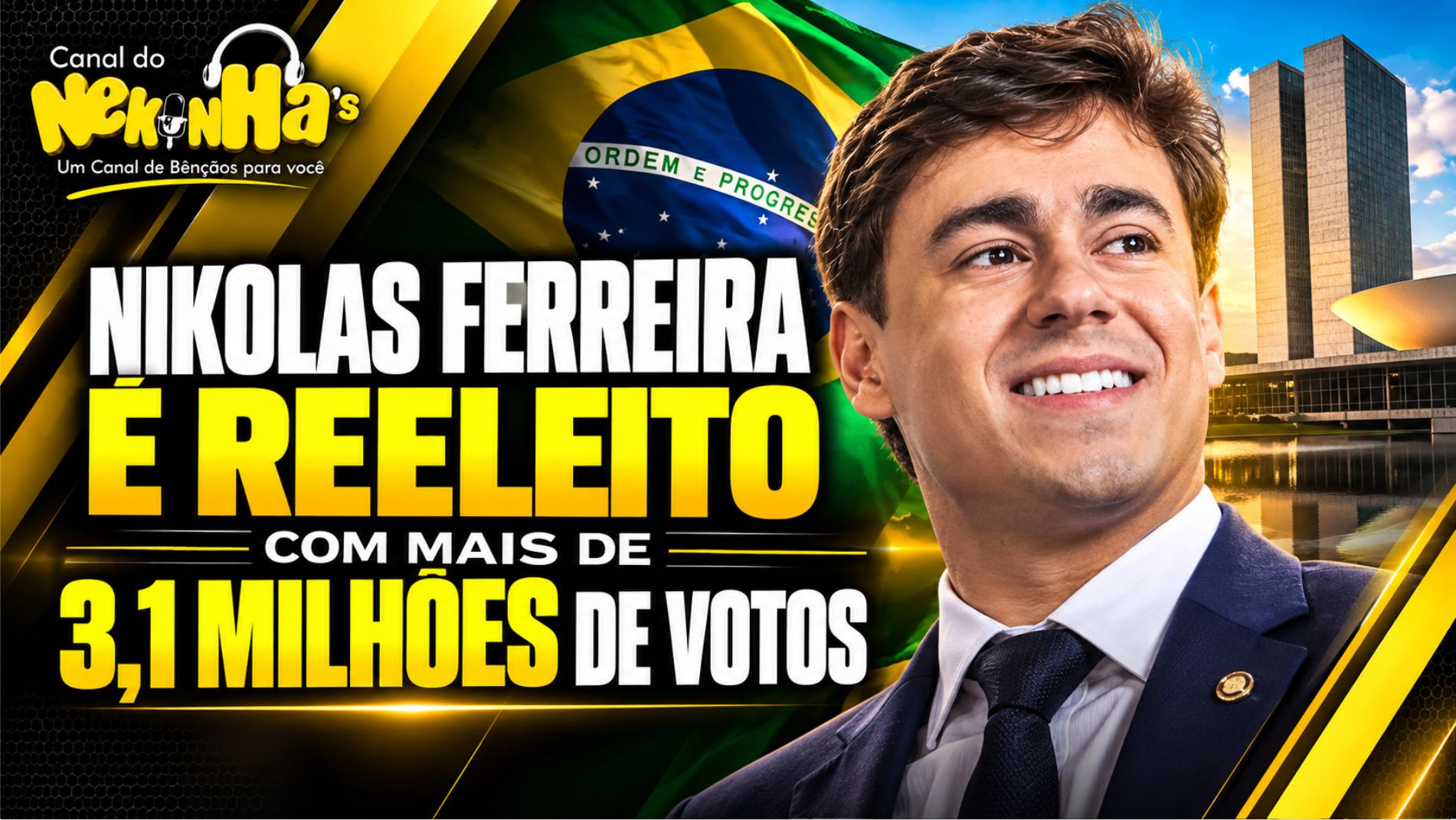 NIKOLAS FERREIRA É REELEITO COM MAIS DE 3,1 MILHÕES DE VOTOS E ALCANÇA VOTAÇÃO HISTÓRICA