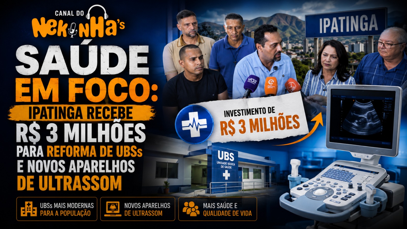 Saúde em Foco: Ipatinga recebe R$ 3 milhões para reforma de UBSs e novos aparelhos de ultrassom