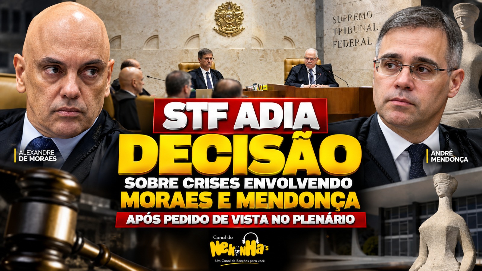 STF ADIA DECISÃO SOBRE CRISES ENVOLVENDO MORAES E MENDONÇA APÓS PEDIDO DE VISTA NO PLENÁRIO