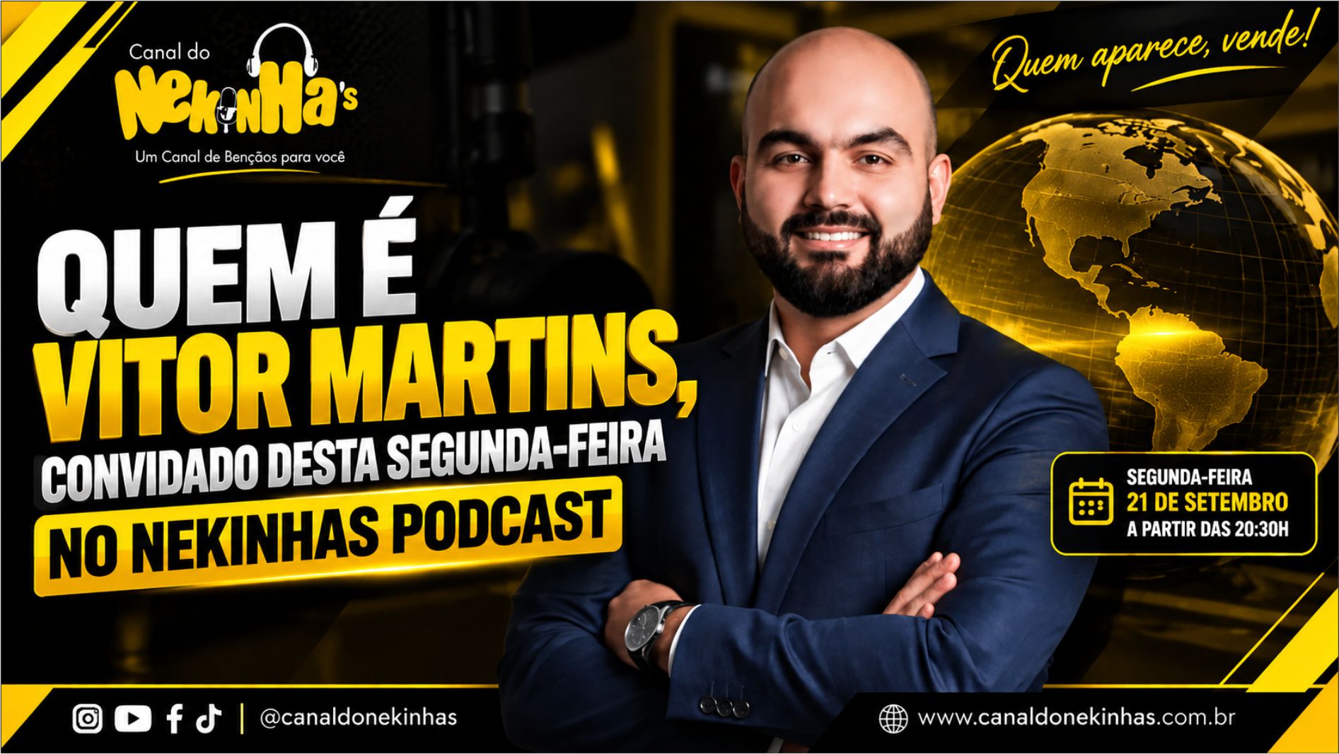 Quem é Vitor Martins, convidado desta segunda-feira no Nekinhas Podcast