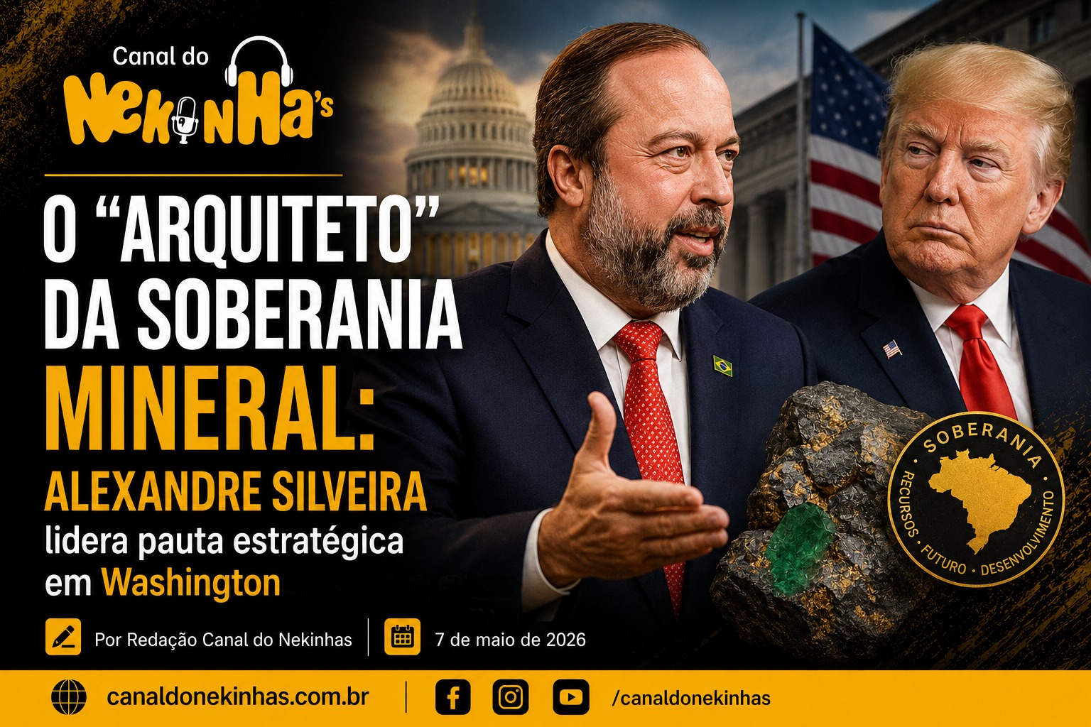 O "Arquiteto" da Soberania Mineral: Alexandre Silveira lidera pauta estratégica em Washington