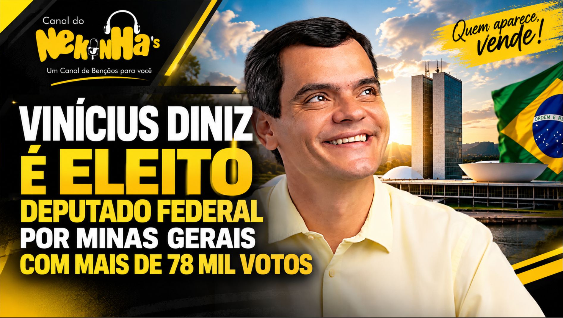 Vinícius Diniz é eleito deputado federal por Minas Gerais com mais de 78 mil votos